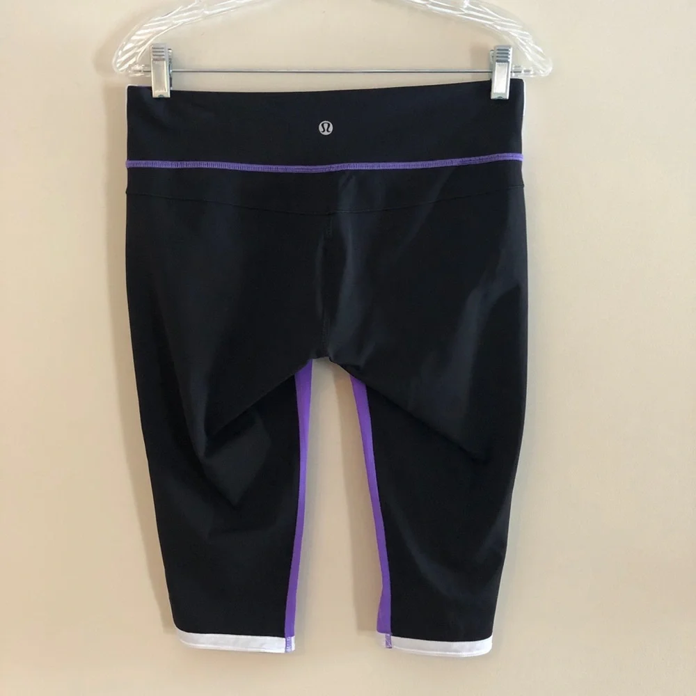 Lululemon Purple and Black Cropped Leggings